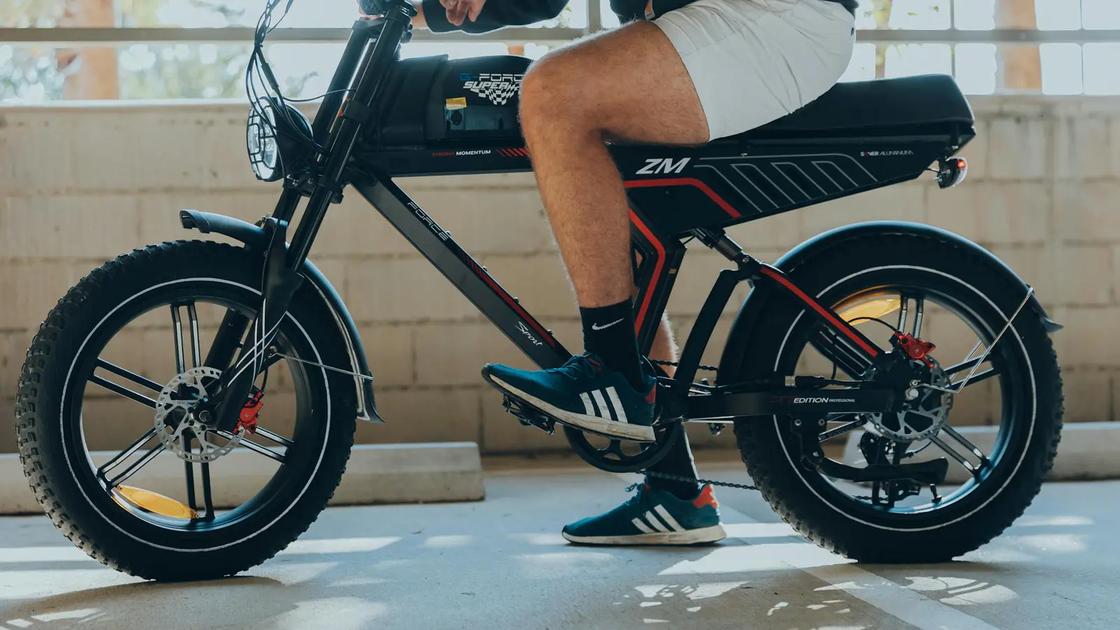 Group of urban e-bike riders